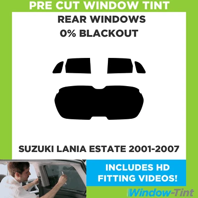 Für Suzuki Lania Kombi 2001-2007 Vor Cut Fenster Getönt Heck 0% Blackout Folie - Image 1 of 4