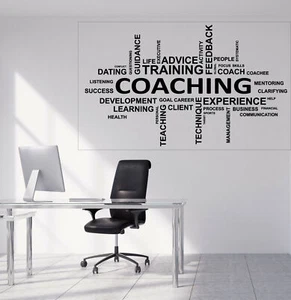 Wall Vinyl Decal Word Cloud Coaching Life Advice Training Office Sticker (n1014) - Picture 1 of 3
