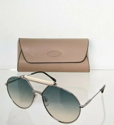 Nuevas gafas de sol Tod's auténticas TO 235 14P 59 mm marco de metal armado TO235 Foto 1 de 4