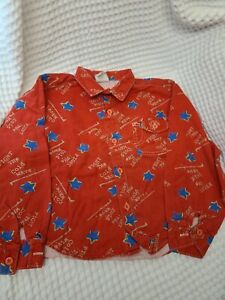 Vtg 80s Kids Ocean Pacific OP Beach Button L/S Shirt FIGHT THE COLD WAVE sz 7