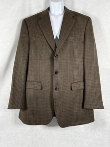 Ralph Lauren Jacket Mens 44L Brown Blazer Sport Coat 100% Wool Elbow Patch - Picture 1 of 11