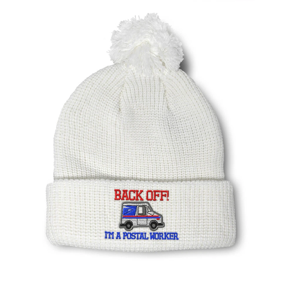Gorros Pom Pom para mujer parte posterior de I'm A Postal Worker A Bordado Calavera Gorra Foto 1 de 1