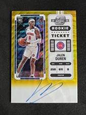 2022-23 Panini Contenders Optic Jalen Duren Gold Wave Rookie Auto /10 RC #111