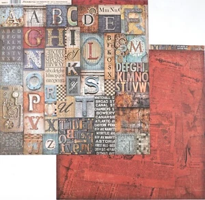 10 hojas, Stamperia doble cara 12x12 álbum de recortes ppr - alfabeto Steampunk - Imagen 1 de 1