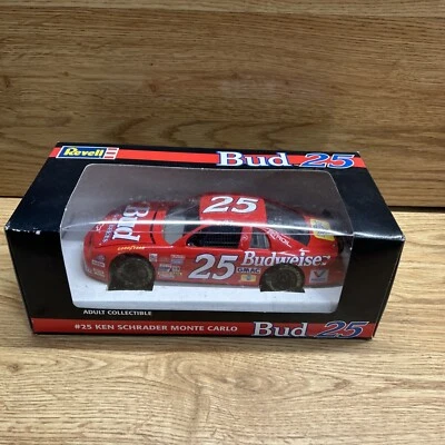 1995 REVELL BUD 25 BUDWEISER #25 KEN SCHRADER 1:24 DIECAST CAR MONTE CARLO - Image 1 of 4