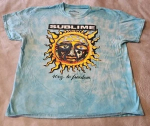 Sublime 40oz. To Freedom Long Beach Sun Face Blue Tie Dye T-Shirt Size XL - Bild 1 von 6