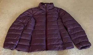 Eddie Bauer EB650 Down Puffer Jacket Coat Purple Plum Women Lightweight Packable - Picture 1 of 21