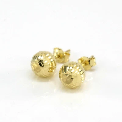 Ohrstecker Kugel gemustert ∅ ca. 8,0 mm 585/- 14k. Gelbgold - Bild 1 von 2
