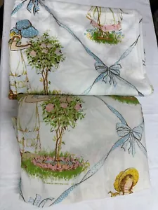 Vintage 70s Holly Hobbie American Greetings Flat /Fitted Twin Sheet Set A - Picture 1 of 7