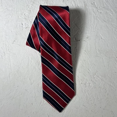 Corbata Club Room 100 % seda para hombre rayas rojas azules 3,25"x 59,5" Foto 1 de 4