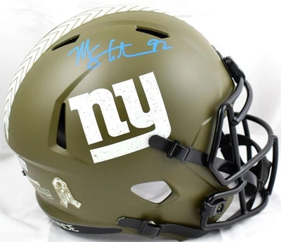 Michael Strahan Signed Giants F/S Salute to Service Speed Helmet-Beckett W Holo - Image 1 of 4