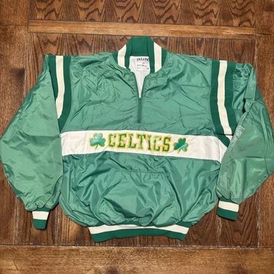 VINTAGE 90's BOSTON CELTICS NBA DELONG 1/2 ZIP PULLOVER JACKET XXL - Image 1 of 4