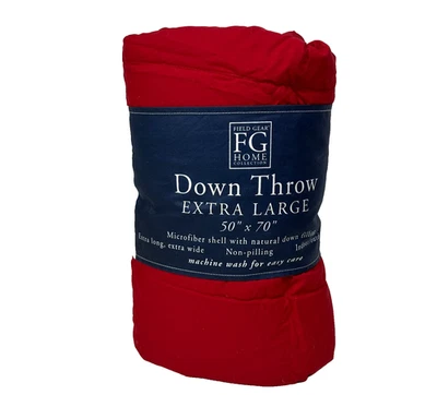 Manta roja FG Field Gear Home Collection Down Throw, ligera 50"x70" nueva Foto 1 de 4