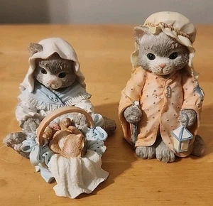 Figuras Belén Calico Gatitos María Con Niño Jesús y José Enesco 1993 LEER - Imagen 1 de 11
