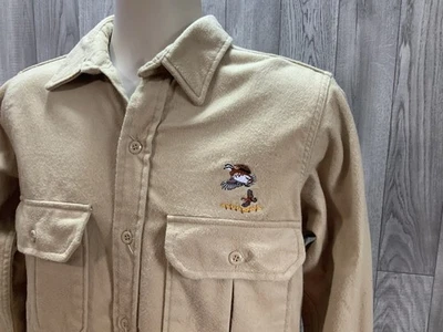 VTG Cabelas Mens Medium CHAMOIS Embroidered QUAIL Field Shirt TAN Button Down - Image 1 of 4