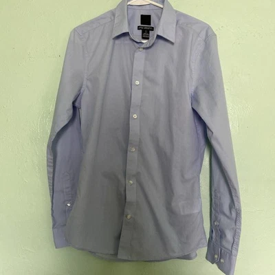 Camisa de vestir azul liso de H&M para hombre | Calce ajustado | Talla S Foto 1 de 4