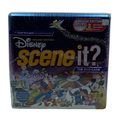 Disney Scene it? Deluxe Edition 2 DVD Board Game Collectable Pieces & Tin New - Image 1 of 4