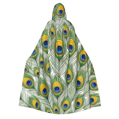 Plumas de pavo real Halloween Bata con capucha Capa Navidad Fiesta Sudaderas con capucha Gorra Foto 1 de 4