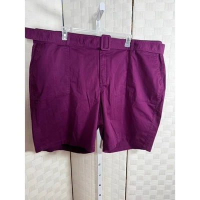 Bermudas para mujer Lane Bryant talla 28 ciruela púrpura tiro alto con cinturón nuevas con etiquetas Foto 1 de 4