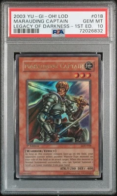 YUGIOH PSA 10 2003 Marauding Captain LOD-018 Ultra Rare 1st Edition *6832 - Image 1 of 2