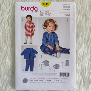 Burda 9348 Sewing Pattern, Dress, Tunic, Pants, Coordinate, Easy * Size: 6M-3T - Picture 1 of 3
