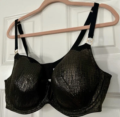 SUJETADOR BALCONETTE Cacique para mujer anillos de encaje negro dorado línea clara con cable talla 42D Foto 1 de 4