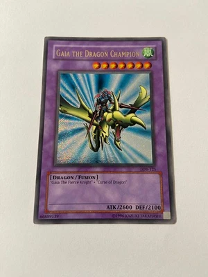 *Misprint* Gaia the Dragon Champion LOB-125 Secret Rare - Ultra Rare Name - MP - Image 1 of 3