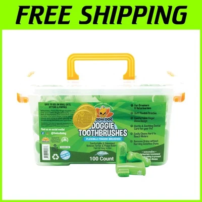 Comfortable Finger Brush for Pets - 100 Count Gentle Dental Cleaning Solution - Image 1 of 4