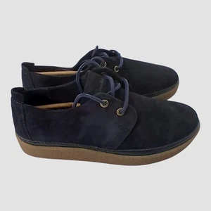 Scarpe sneakers Clarks uomo firmate Clarkwood basse pelle scamosciata taglia 9M - Foto 1 di 7