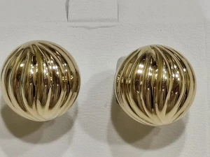 14K Yellow Gold Button Post Earrings Omega Backs 7.92g - Picture 1 of 13