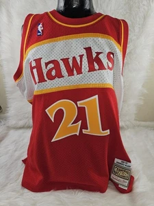 Mitchell & Ness Dominique Wilkins Atlanta Hawks Jersey #21 Rare Size Xl - Picture 1 of 8