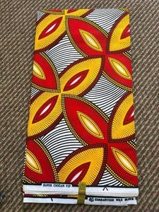 African Fabric Wax Print 100% Cotton Ankara, 6Yards Black Blue for Sewing Crafts - Picture 1 of 1