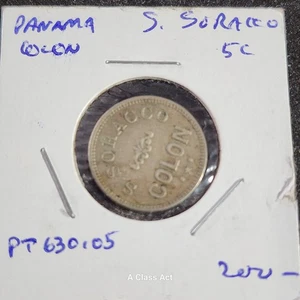 Panama - S. Soraco Colon 5 Cents token. Nice grade. Our B2384 - Picture 1 of 5