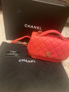 RARE🌸 CHANEL Small Rose Pink Business Affinity Flap Bag Quilted Caviar Gold HW - Picture 1 of 6