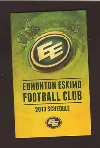Esquimales de Edmonton -- Calendario de bolsillo 2013 -- CFL - Imagen 1 de 1
