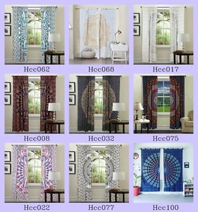 Cortinas De Puerta Hippie Multicolor De Algodón Mandala Indio Para Ventanas - Imagen 1 de 33