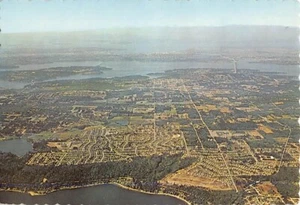 Postcard WA: Aerial View, Bellevue, Washington, 1960's, Unposted 4x6 - Picture 1 of 2