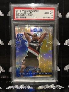 2013-14 Panini Crusade C.J. CJ McCollum Blue Rookie RC #1 Gem Mint PSA 10 Pop 3