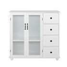 Sideboard Table Coffee Bar Cabinet Buffet with Storage Glass Display Cabinet