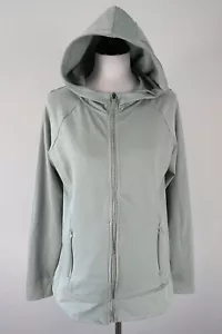 Eddie Bauer Womens Green Zip Up Athletic Sweatshirt Hoodie Size Large - Picture 1 of 5