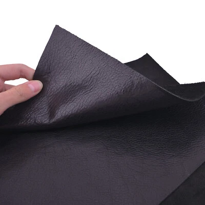 Black 4-5oz Naturally Textured Leather Square 12X48in Cowhide Pieces - Image 1 of 4