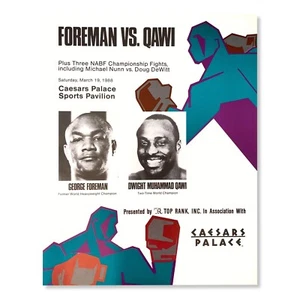 George Foreman vs Dwight Muhammad Qawi 22x28 Poster - COA Owned By Caesars 1988 - Picture 1 of 4
