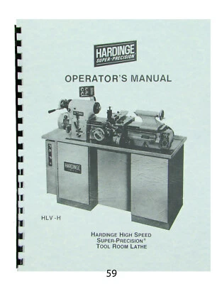 Hardinge HLV-H Super Precision Lathe Operators Manual *59 - Image 1 of 4