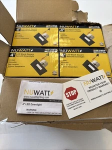 | 4 Pack | Black 4 Inch Led Ceiling Light Square Retrofit Can Light 11w 750 Lume - Picture 1 of 4