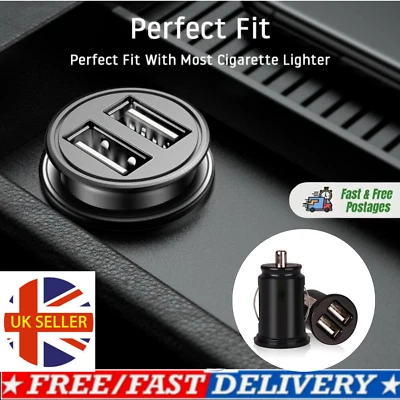 Fast Car Charger 2 USB Port For Iphone Samsung Cigarette Lighter Socket Adapter - Image 1 of 4