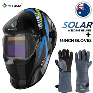 Welder Helmet+Gloves Large View True Color Auto-Darkening Heat-resistant Mask - Picture 1 of 9
