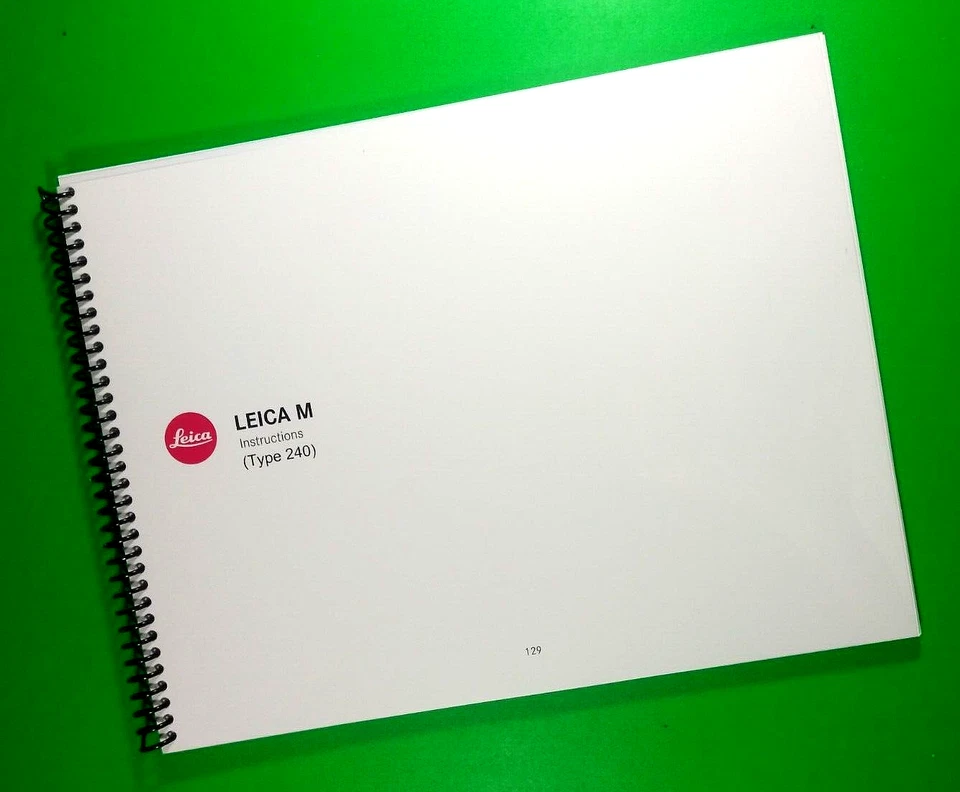 Owners Manual for Leica M (Type 240) Camera 127 Pages W/Clear Covers! - Image 1 of 1