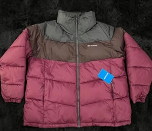 Columbia Puffect Color Blocked Jacket Marionberry/New Cinder/Shark Women Sz 1X - Picture 1 of 14