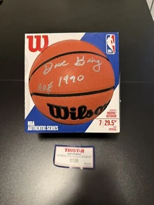 DAVE BING SIGNED AUTOGRAPHED HOF INSCRIBED TRISTAR AUTH BASKETBALL FULL SIZED - Picture 1 of 3