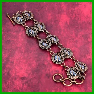 Muttertag Sale Schungit Stein Kupfer Kette Boho Draht gewickelt Armband Schmuck - Bild 1 von 6